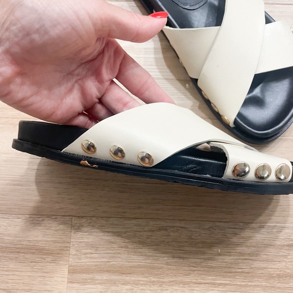 Zara Women's Black and White Slide Sandals Size 5 - Picture 5 of 10